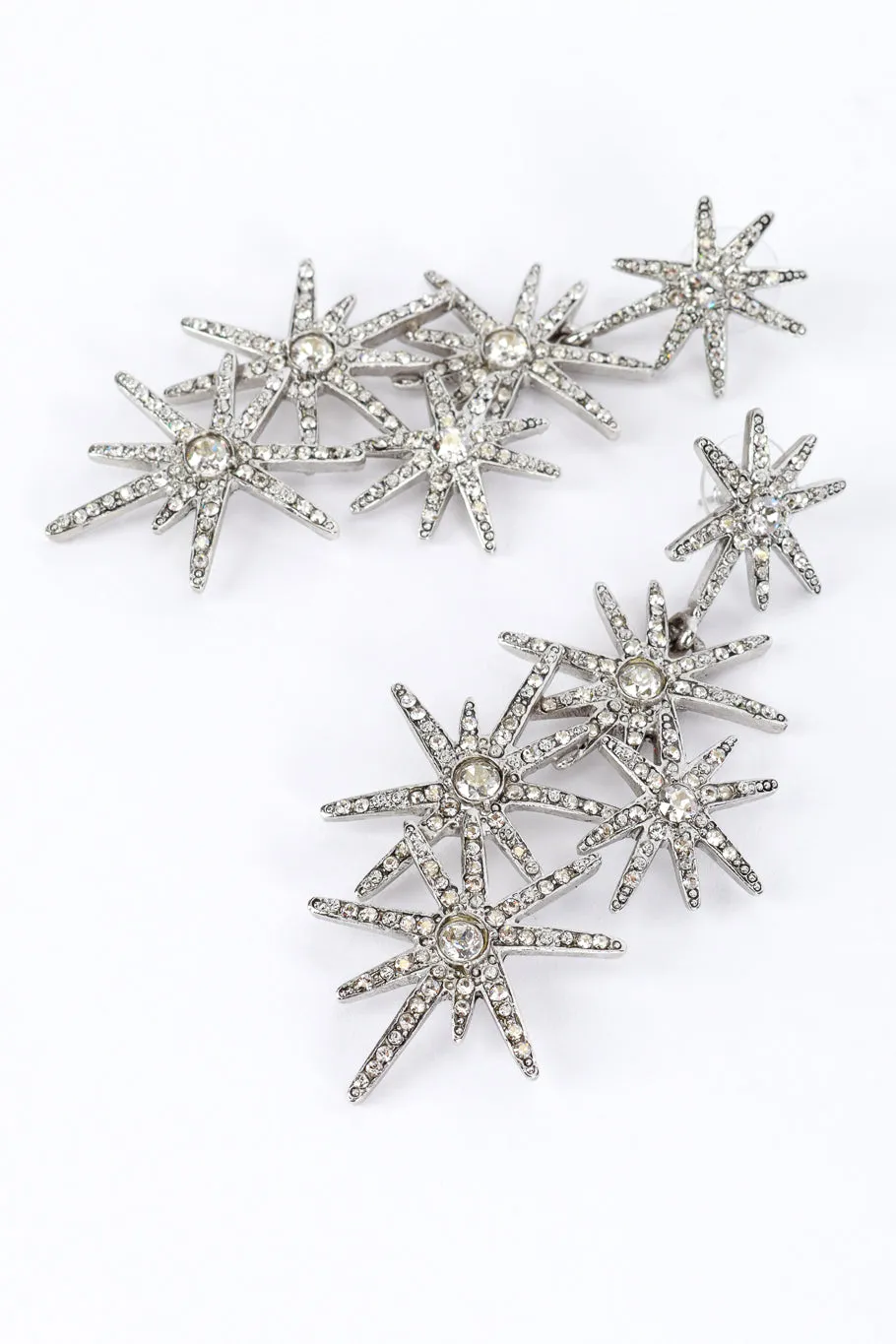 Rhinestone Starburst Cluster Drop Earrings