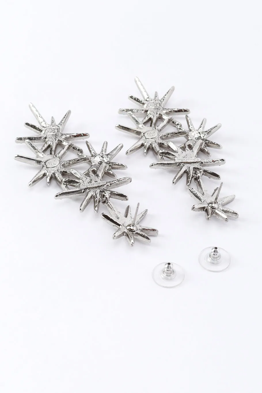 Rhinestone Starburst Cluster Drop Earrings