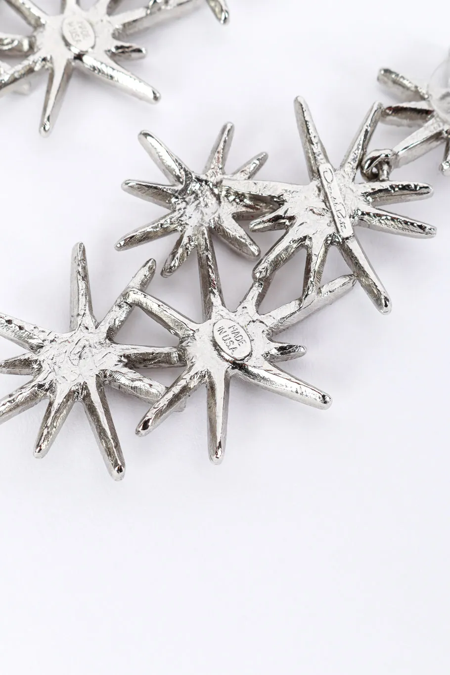 Rhinestone Starburst Cluster Drop Earrings