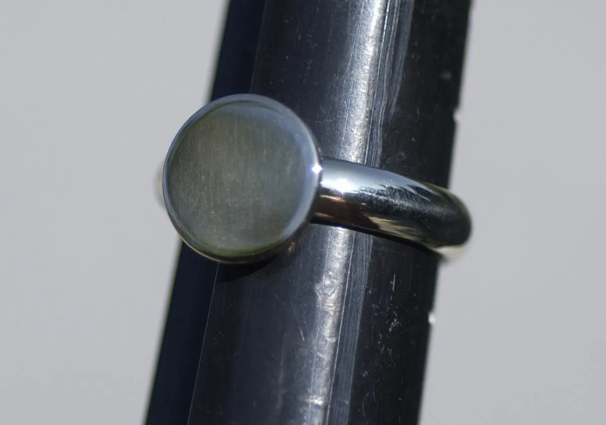 Ring with 11mm Round Glue Pad for Gluing - Handmade Ring Blanks, DIY Ring