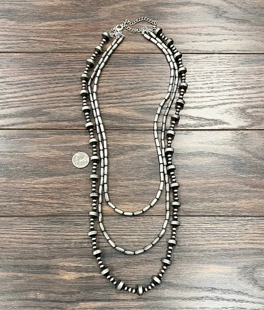 Rondelle Cylindrical Navajo Bead Necklace