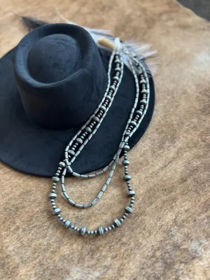 Rondelle Cylindrical Navajo Bead Necklace