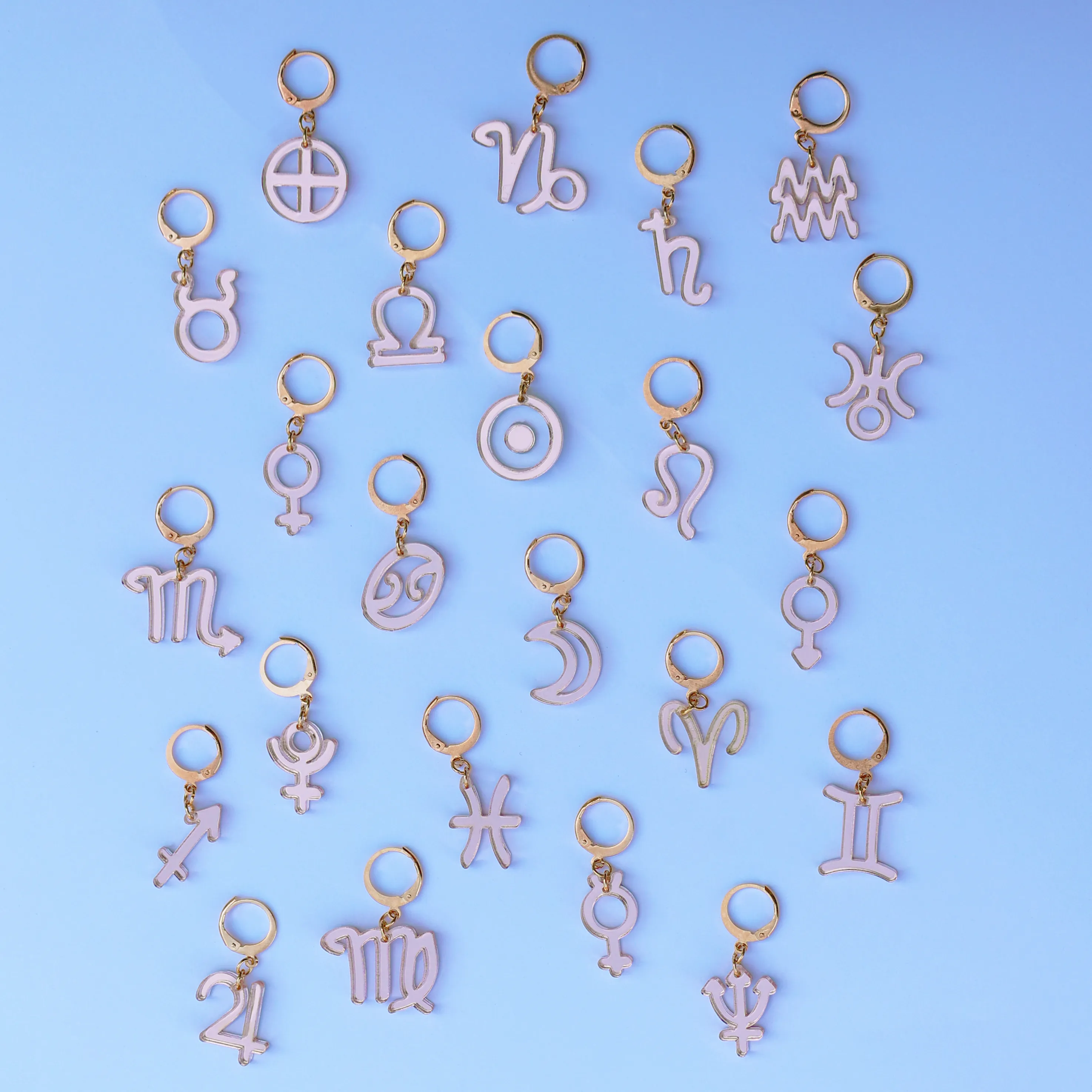 ROSE GOLD ASTROLOGY EARRINGS