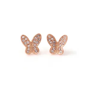 ROSE GOLD BUTTERFLY CRYSTAL  EARRINGS #HNE89311RGCR (OE18)