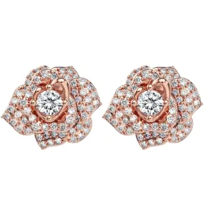 Rose Gold Floral Earrings (Stud)