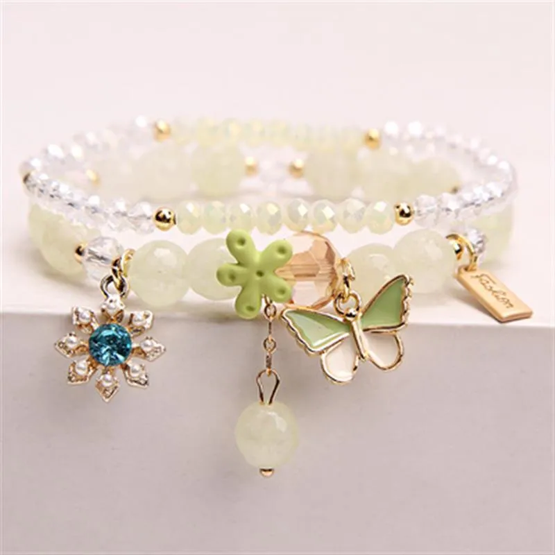 Rose sisi 2022 Summer Vacation Beach Bracelet Shell Little Girl Pendant Burst Bead Sweet Romantic Set Bracelet for women jewelry