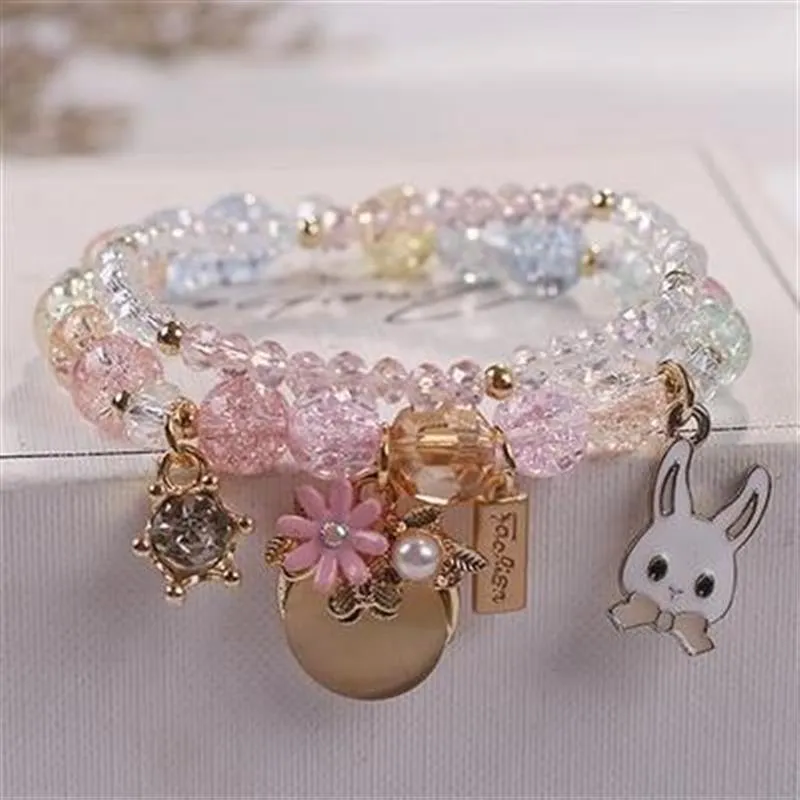 Rose sisi 2022 Summer Vacation Beach Bracelet Shell Little Girl Pendant Burst Bead Sweet Romantic Set Bracelet for women jewelry