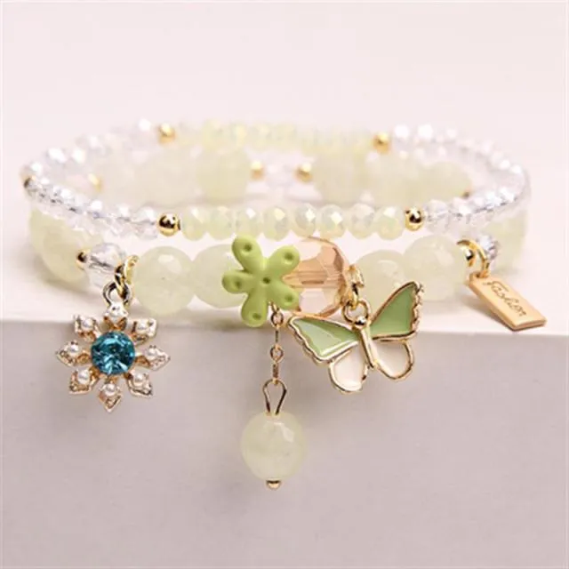 Rose sisi 2022 Summer Vacation Beach Bracelet Shell Little Girl Pendant Burst Bead Sweet Romantic Set Bracelet for women jewelry