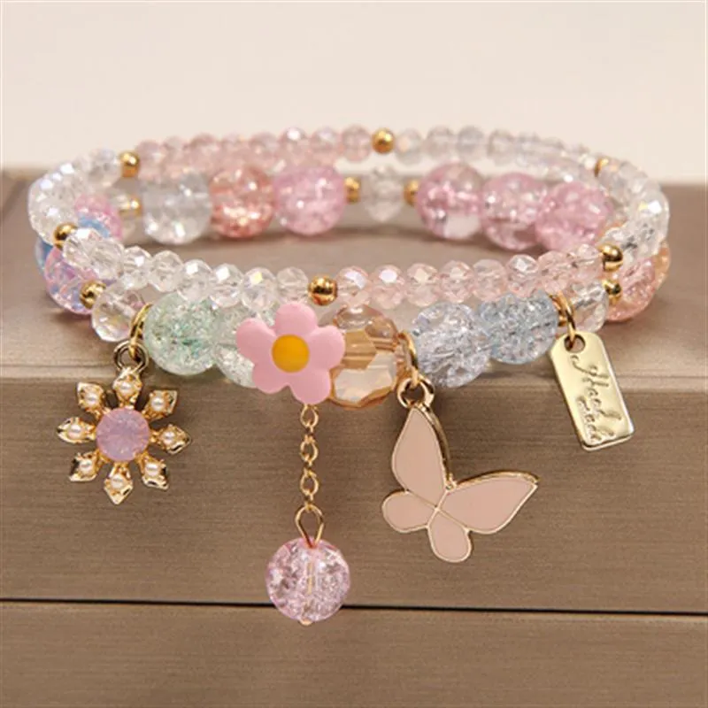 Rose sisi 2022 Summer Vacation Beach Bracelet Shell Little Girl Pendant Burst Bead Sweet Romantic Set Bracelet for women jewelry