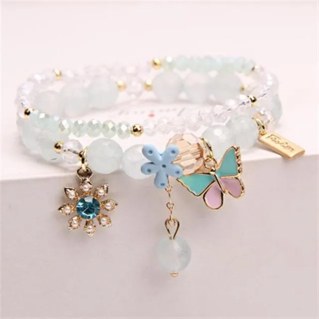 Rose sisi 2022 Summer Vacation Beach Bracelet Shell Little Girl Pendant Burst Bead Sweet Romantic Set Bracelet for women jewelry