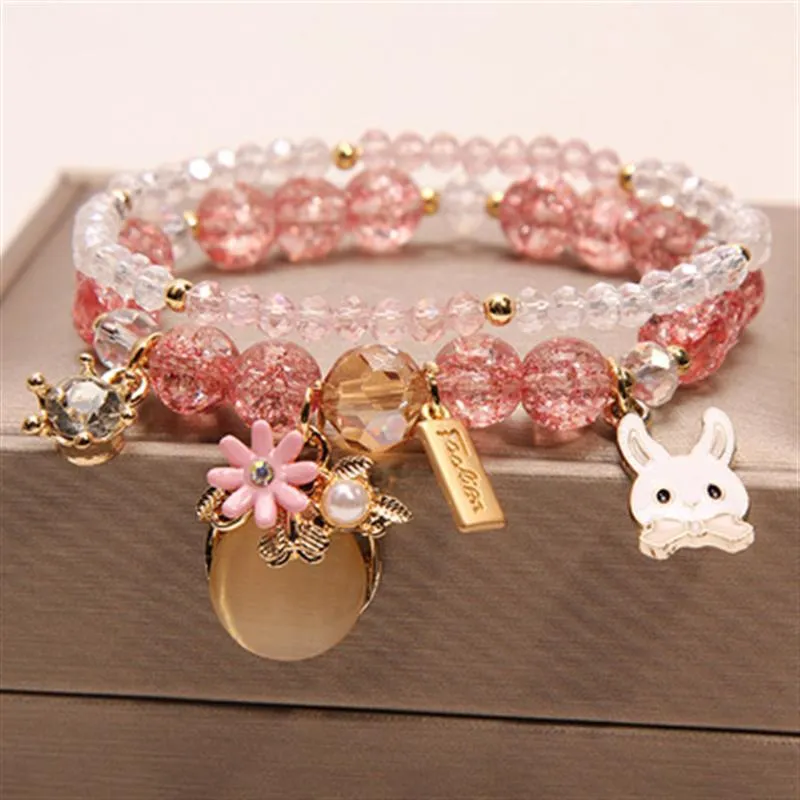 Rose sisi 2022 Summer Vacation Beach Bracelet Shell Little Girl Pendant Burst Bead Sweet Romantic Set Bracelet for women jewelry