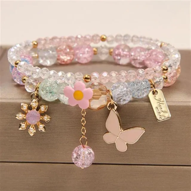 Rose sisi 2022 Summer Vacation Beach Bracelet Shell Little Girl Pendant Burst Bead Sweet Romantic Set Bracelet for women jewelry