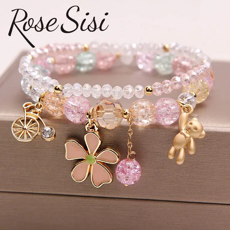 Rose sisi Korean Girl bracelet for women girl student cute small animal beaded bracelet decorative accessories jewelry for women
