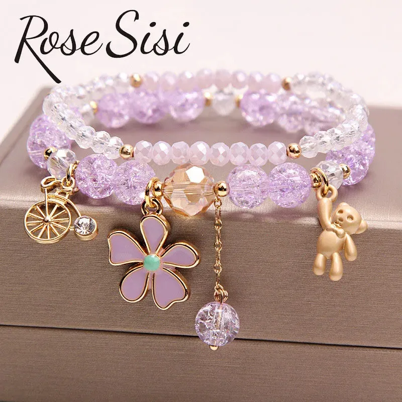 Rose sisi Korean Girl bracelet for women girl student cute small animal beaded bracelet decorative accessories jewelry for women