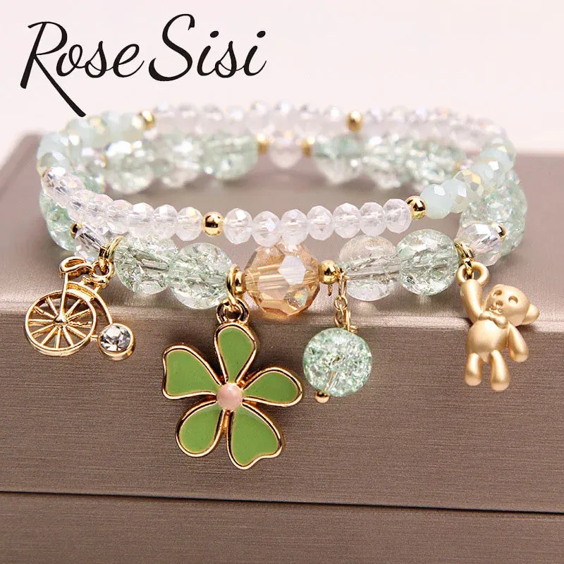 Rose sisi Korean Girl bracelet for women girl student cute small animal beaded bracelet decorative accessories jewelry for women