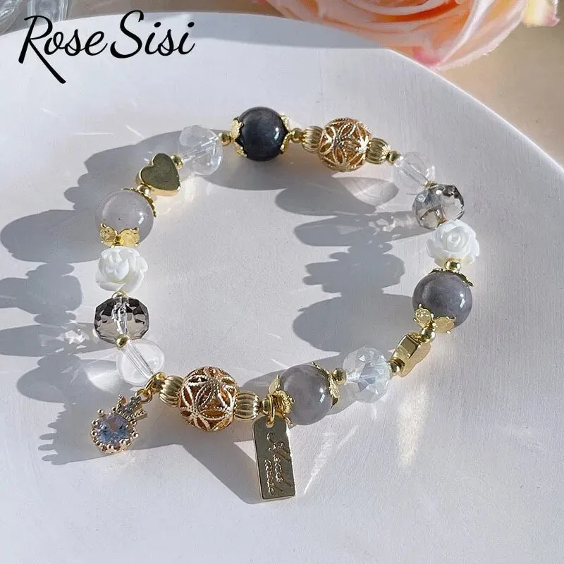 Rose sisi Korean style agate bracelet for women lovely sweet female water drop accessories crystal bracelet jewelry for women