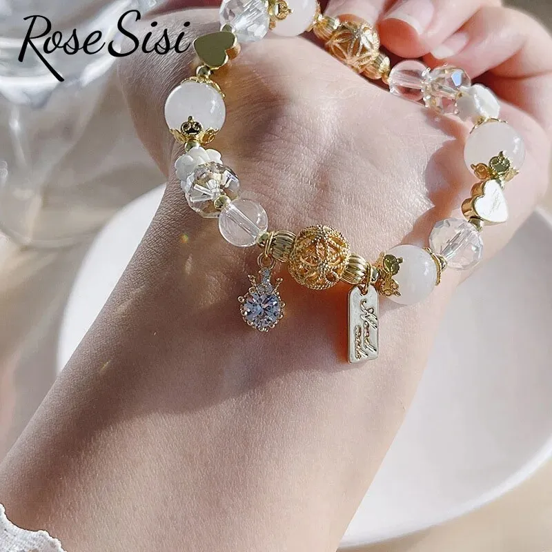 Rose sisi Korean style agate bracelet for women lovely sweet female water drop accessories crystal bracelet jewelry for women