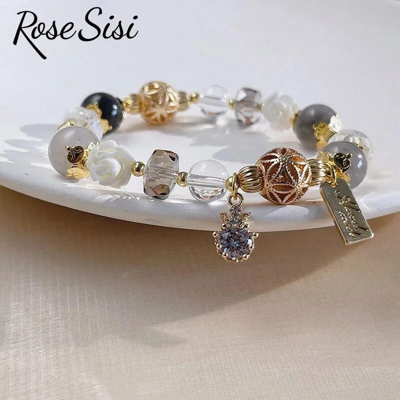 Rose sisi Korean style agate bracelet for women lovely sweet female water drop accessories crystal bracelet jewelry for women