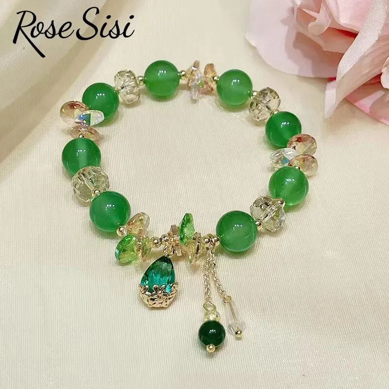 Rose sisi Korean style agate bracelet for women lovely sweet female water drop accessories crystal bracelet jewelry for women