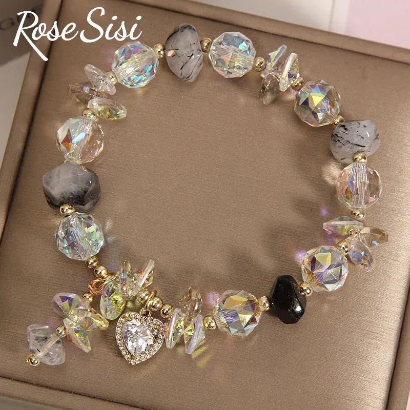 Rose sisi Korean Style fresh crystal bracelets personality star pendant charm bracelet for woman jewelry gift for girlfriend