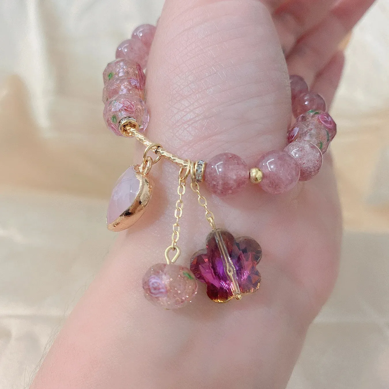 Rose sisi Korean Style fresh crystal bracelets personality star pendant charm bracelet for woman jewelry gift for girlfriend