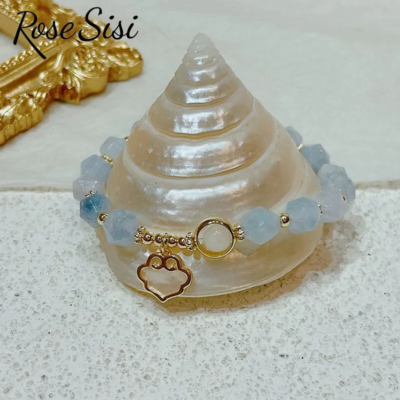Rose sisi Korean version fresh apple bead bracelets female fresh romantic natural stone bracelet for woman shell Ruyi lock gift