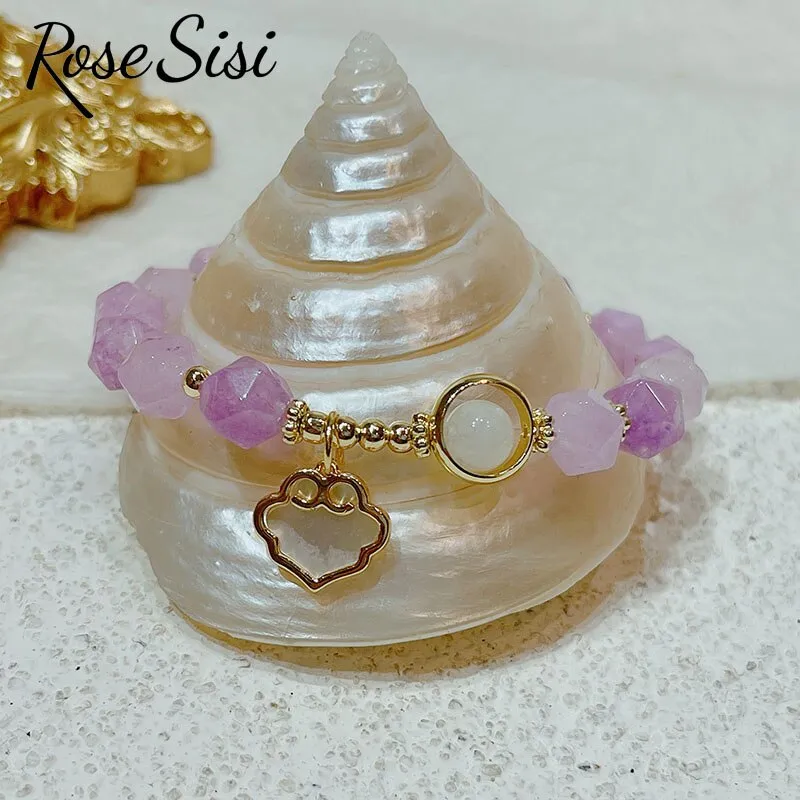 Rose sisi Korean version fresh apple bead bracelets female fresh romantic natural stone bracelet for woman shell Ruyi lock gift