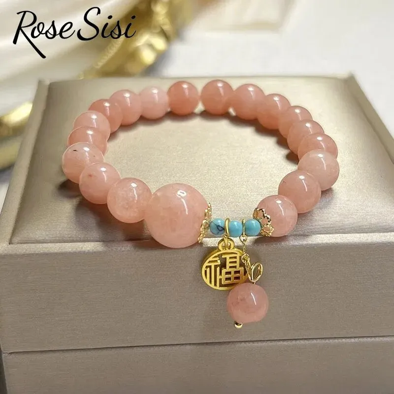 Rose sisi New Chinese style crystal bracelet for women color  jewelry handmade women's bracelet transfer present for gift