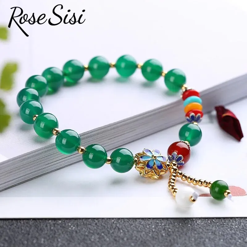 Rose sisi New Chinese style crystal bracelet for women color  jewelry handmade women's bracelet transfer present for gift
