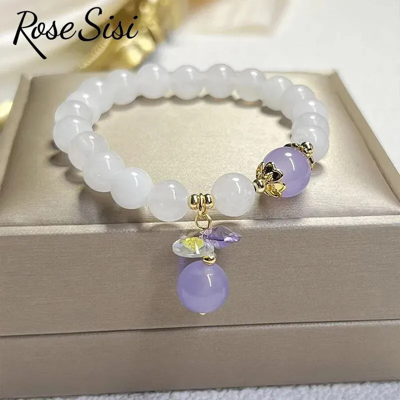 Rose sisi New Chinese style crystal bracelet for women color  jewelry handmade women's bracelet transfer present for gift