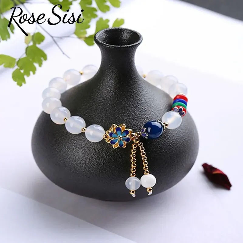 Rose sisi New Chinese style crystal bracelet for women color  jewelry handmade women's bracelet transfer present for gift