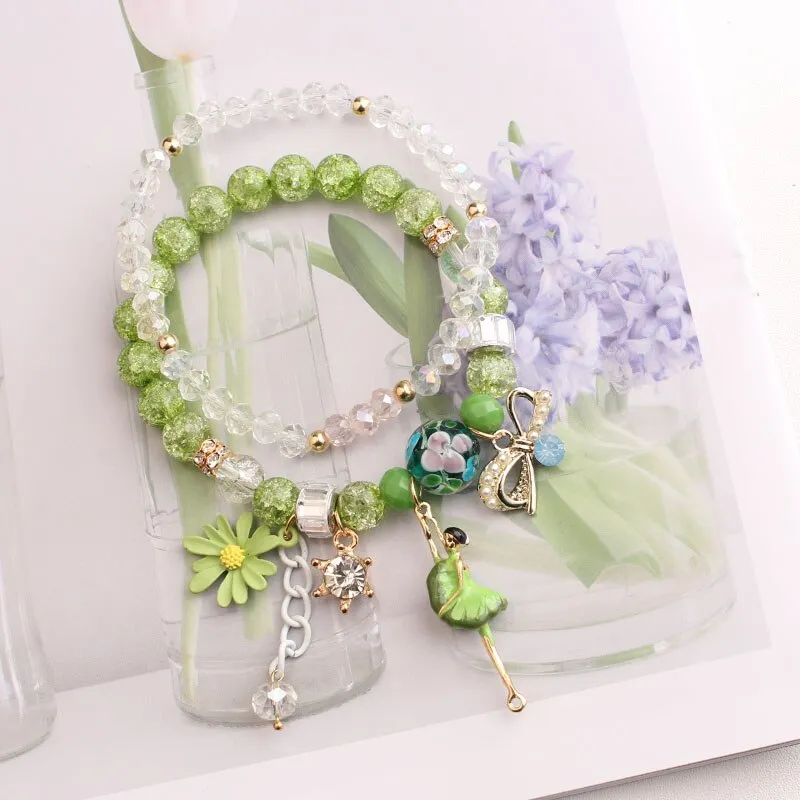 Rose sisi new style crystal bracelet female Korean style student Crystal transfer bracelet for women friend friendship jewelry