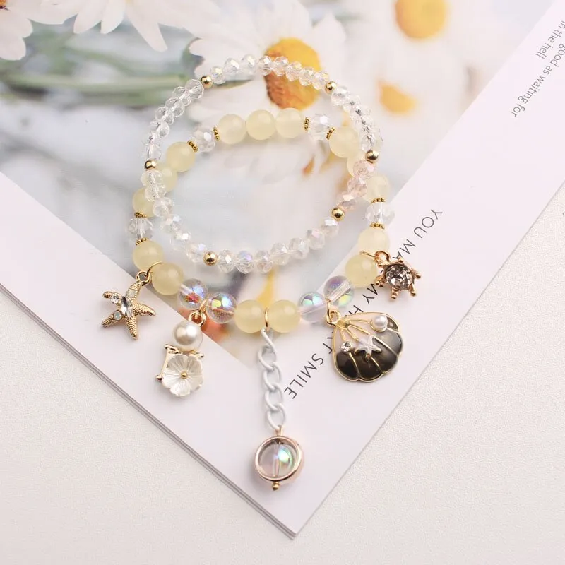 Rose sisi new style crystal bracelet female Korean style student Crystal transfer bracelet for women friend friendship jewelry