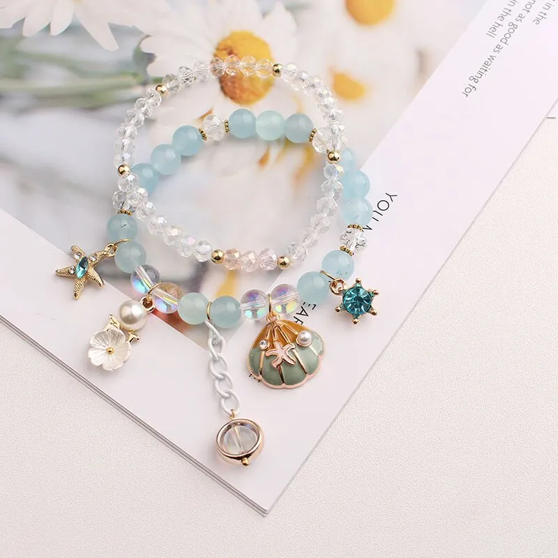 Rose sisi new style crystal bracelet female Korean style student Crystal transfer bracelet for women friend friendship jewelry