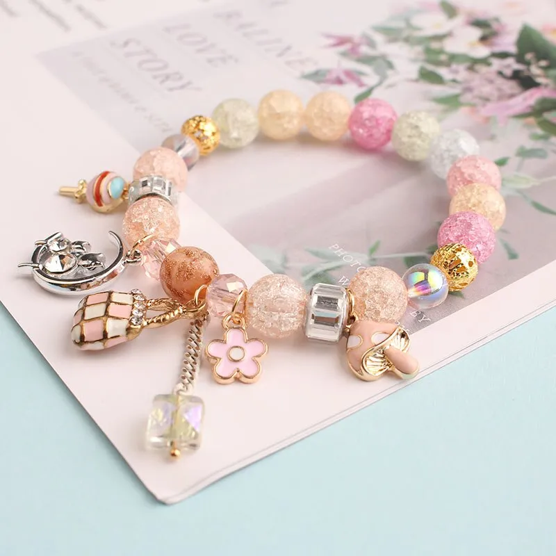 Rose sisi new style crystal bracelet female Korean style student Crystal transfer bracelet for women friend friendship jewelry