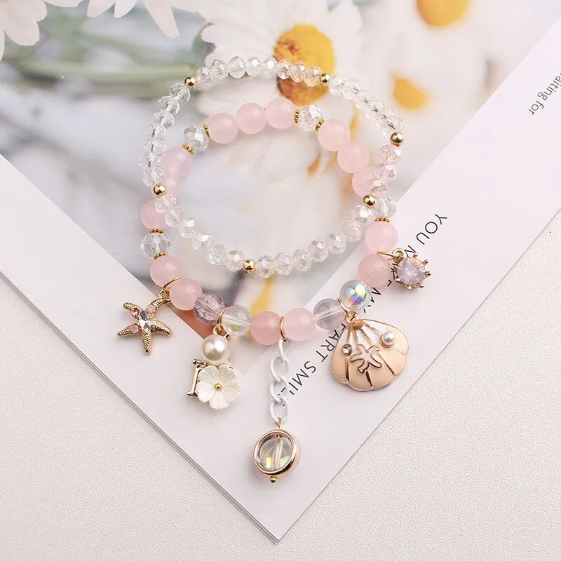 Rose sisi new style crystal bracelet female Korean style student Crystal transfer bracelet for women friend friendship jewelry