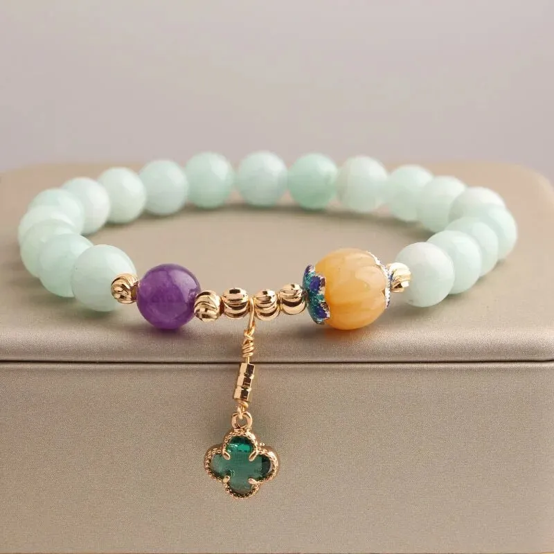 Rose sisi Zodiac Year Red Agate Female Bracelet Transit Tiger Strawberry Crystal Pearl Girl jewelry for women jewelry gift