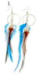 Ruby Feathers Earrings with beautiful feathers - Large