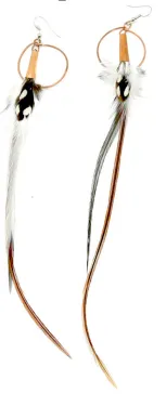 Ruby Feathers Earrings with beautiful feathers - Large