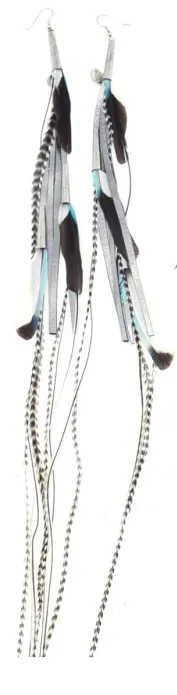 Ruby Feathers Earrings with beautiful feathers - Large