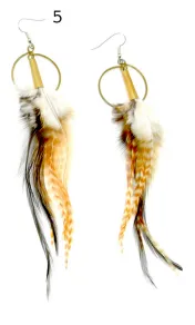 Ruby Feathers Earrings with beautiful feathers - Large