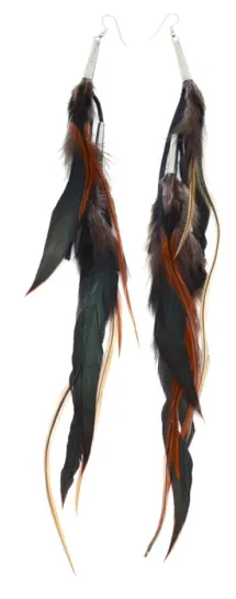 Ruby Feathers Earrings with beautiful feathers - Large