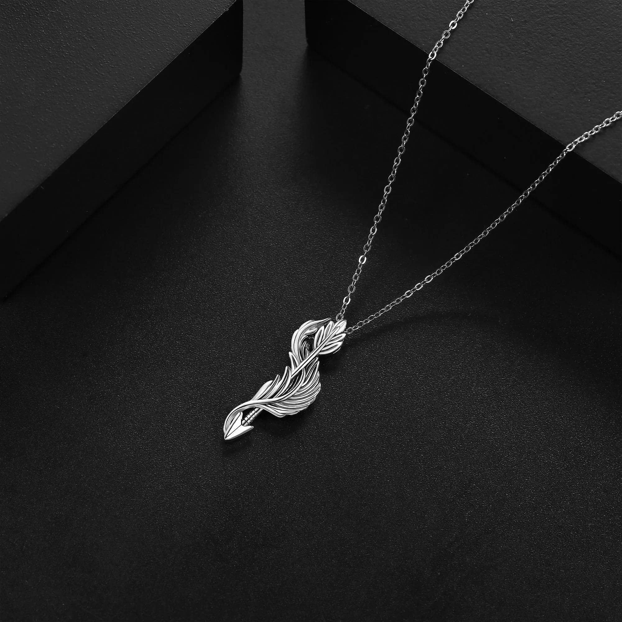 S925 Silver Arrow Pendant Necklace Classic Love Arrow Jewelry