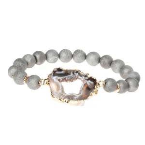 Scout Curated Wears Geode Stack Bracelet - Grey/Storm/Gold