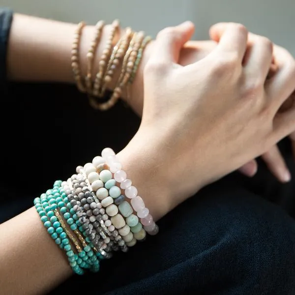 Scout Curated Wears Stone Stacking Bracelet - Rose Quartz