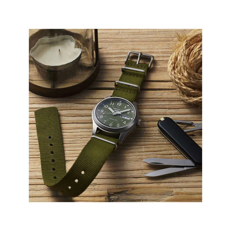 Seiko 5 Sports Superman SRPG33K1 Automatic Men's Watch with Army Green Nylon Band