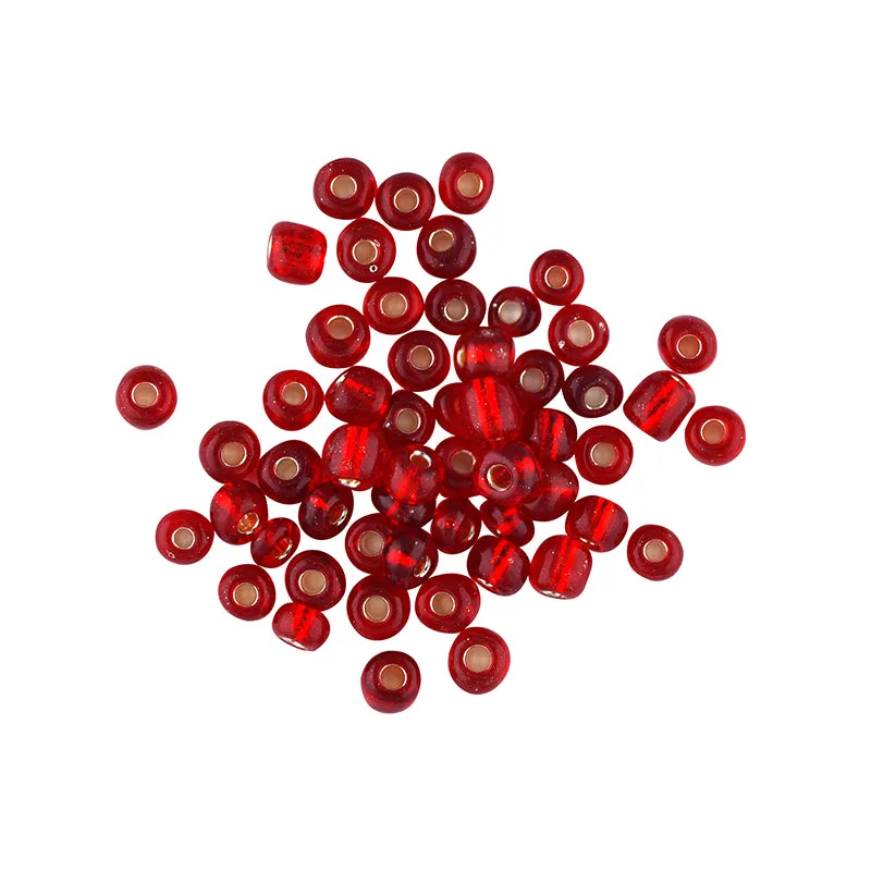 SENSATIONS BEAD GLASS SEED RED 3.6MM 25G