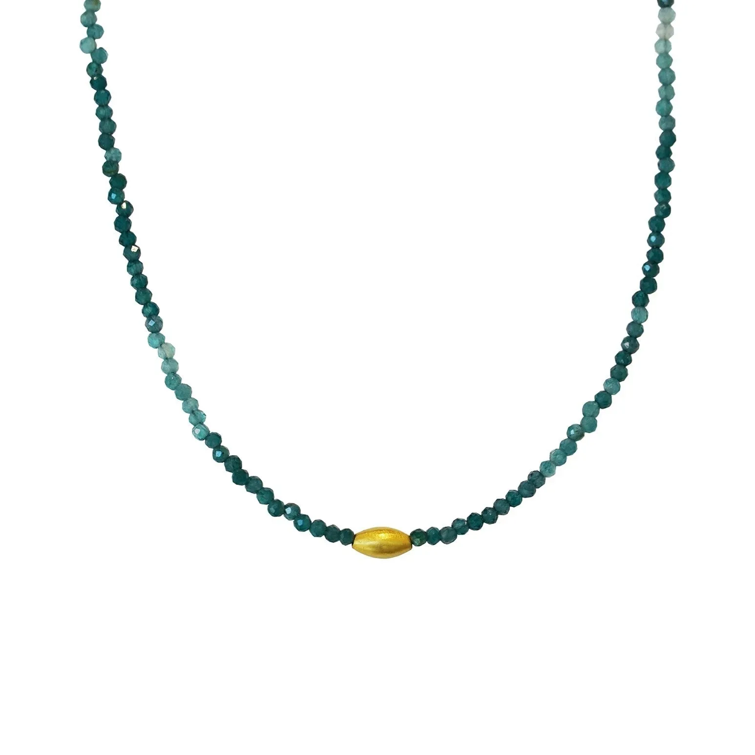 Shaded Green Tourmaline Beaded Necklace