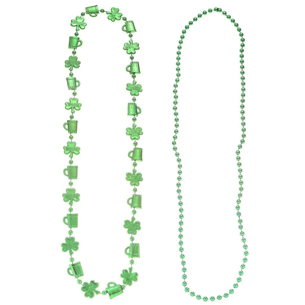 Shamrock Bead Necklace Set of 2