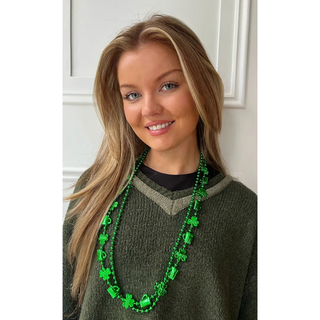 Shamrock Bead Necklace Set of 2